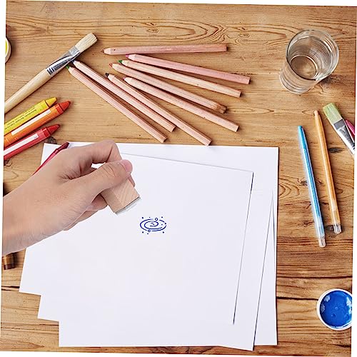 COHEALI 16pcs Seal Hand Decor Crafts Mini Stamps Moon Star Rubber Stamps Vintage Wooden Stamps Handbook Stamp Wooden Stamper Multi-Function Seal DIY Hand Account Seal Old Fashioned