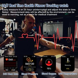Blood Pressure Monitor Smart Watch, 2023 Smartwatch Fitness Tracker for Men Women, IP67 Waterproof, Heart Rate Sleep Monitor, 1.9 Inch Full Touch Screen, Blood Oxygen Pressure