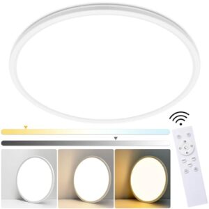 moonsea 15.8 inch dimmable led flush mount ceiling light with remote, 36w low profile modern led surface mount ceiling light,ultra-thin round panel light for bedroom kitchen living dining, etl listed