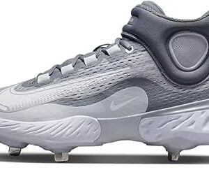 Nike Alpha Huarache Elite 4 DJ6520-012 Mid Wolf Grey/White/Cool Grey/Pure Platinum Men's Metal Baseball Cleats 13 US