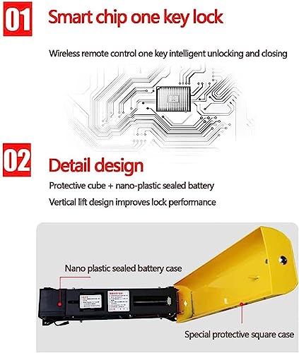 Parking Barrier Post Safety Bollard Automatic Parking Barrier Automatic Parking Lock Carport with Remote Control, Auto Lift Private Car Parking Latch Space Lock, Car Park Driveway Guard Saver