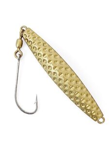 bluewing hammered diamond jig 1pc fishing jig saltwater fishing lures deep sea sinking fishing baits with stainless steel hook, gold 3oz