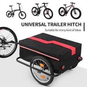 Ktaxon Bike Trailer Foldable Bicycle Trailer with Detached Cover, Quick Release Wheel, Anti-Rust Steel Frame and Universal Trailer Hitch, Bike Cargo Trailer for Moving Houses, Camping and Shopping