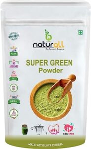 nacht 7 daily super greens complete nutrition powder | wheatgrass, moringa, stevia, alfalfa grass, barley grass, spinach, amla - 100 gm