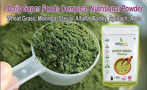 NACHT 7 Daily Super Greens Complete Nutrition Powder | Wheatgrass, Moringa, Stevia, Alfalfa Grass, Barley Grass, Spinach, Amla - 100 GM