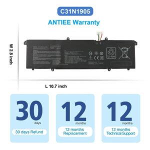 ANTIEE C31N1905 Laptop Battery Replacement for Asus VivoBook S13 S330FA S330UA S333EA S333JA S14 M433IA S433EA S433IA S15 D533IA S513EA M533IA S532FA S533EA S533FL S533EQ S533IA 11.55V 50Wh 3-Cell