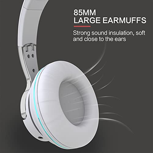 Bzdzmqm Active Noise Cancelling Headphones Wireless Over Ear Bluetooth Headphones Hi-Res Audio Deep Bass Wireless Earphone, Memory Foam Ear Cups for Travel Home Office Music