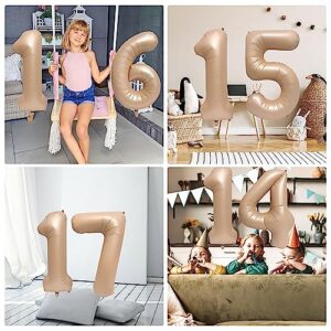 Number 30 Balloons 32 inch Digital Balloon Alphabet 30 Birthday Balloons Digit 30 Helium Balloons Big Balloons for Birthday Party Supplies Wedding Bachelorette Bridal Shower, Caramel Number 30th