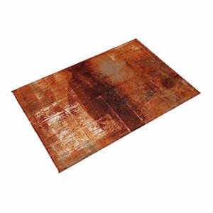 Burnt Orange Outdoor Rug for Patio/Deck/Porch, Modern Geometric Non-Slip Large Area Rug 5 x 8 Ft, Abstract Art Oil Painted Indoor Outdoor Rugs Washable Area Rugs, Reversible Camping Rug Carpet Runner