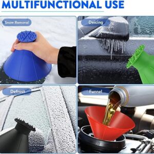 Car Ice Scrapers,Snow Scraper,Magical Ice Scrapers for Car Windshield,4 Pcs Portable Multifunctional Snow Remover Wiper,Upgrade 2-in-1 Refueling and Deicing Removal,Universal for Bus, Truck, SUV