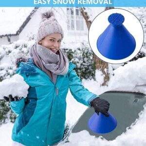 Car Ice Scrapers,Snow Scraper,Magical Ice Scrapers for Car Windshield,4 Pcs Portable Multifunctional Snow Remover Wiper,Upgrade 2-in-1 Refueling and Deicing Removal,Universal for Bus, Truck, SUV