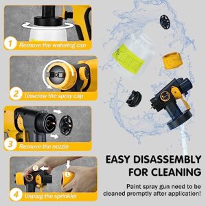 Paint Sprayer with Brushless Motor, Cordless for DeWALT 18V/20V Max Battery HVLP Electric Paint Gun, 4 Size Nozzles Spray Gun for Countless Painting, Fence, Walls, Cars, Chairs (Battery NOT Included)