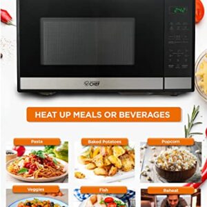 COMMERCIAL CHEF Small Microwave 0.9 Cu. Ft.Countertop Microwave with Touch Controls & Digital Display, Stainless & Keurig K-Classic Coffee Maker K-Cup Pod, Single Serve, Programmable, 6 to 10 oz