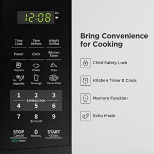 RCA RFR335, 3.2 Cu Ft Compact Design Mini Fridge with Freezer, Black Stainless & COMFEE' EM720CPL-PMB Countertop Microwave Oven with Sound On/Off, ECO Mode and Easy One-Touch Buttons, 0.7cu.ft, 700W