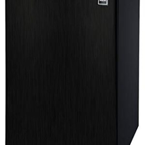 RCA RFR335, 3.2 Cu Ft Compact Design Mini Fridge with Freezer, Black Stainless & COMFEE' EM720CPL-PMB Countertop Microwave Oven with Sound On/Off, ECO Mode and Easy One-Touch Buttons, 0.7cu.ft, 700W