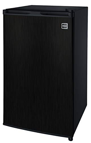 RCA RFR335, 3.2 Cu Ft Compact Design Mini Fridge with Freezer, Black Stainless & COMFEE' EM720CPL-PMB Countertop Microwave Oven with Sound On/Off, ECO Mode and Easy One-Touch Buttons, 0.7cu.ft, 700W