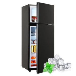 ootday compact refrigerator 3.5 cu ft - mini refrigerator separate freezer - 2 door for garage camper basement/dorm/office/family, black