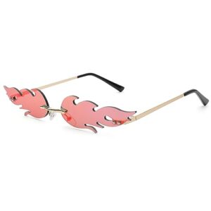 pro acme rimless fire sunglasses for women men personality sun party glasses shape halloween costume(pink)