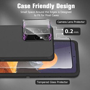 Galaxy S21 Ultra Screen Protector 【2+2 Pack】With Camera Lens Protector, Compatible Fingerprint, 3D Glass Full Coverage 9H Hardness Tempered Glass Screen Protector for Samsung Galaxy S21 Ultra 5G 6.8 Inch