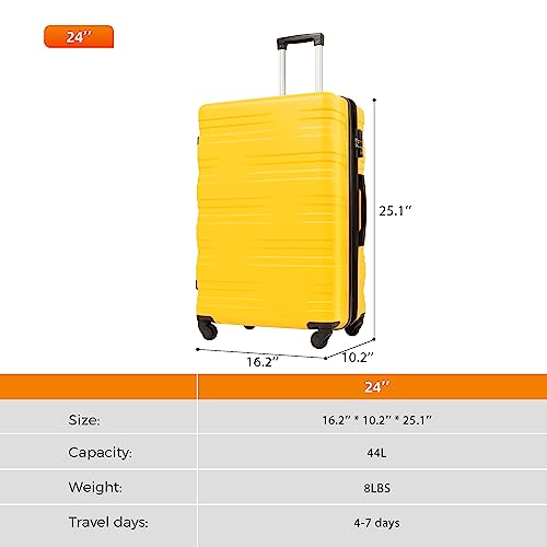 Merax Carry on Luggage Checked in Luggage Suitcase with Wheels Hard Case 24 IN Luggage Expandable with Spinner Wheels