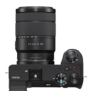 Sony Alpha 6700 – APS-C Interchangeable Lens Camera with 24.1 MP Sensor, 4K Video, AI-Based Subject Recognition, Log Shooting, LUT Handling and Vlog Friendly Functions and 18-135mm Zoom Lens