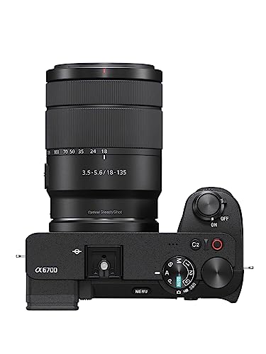 Sony Alpha 6700 – APS-C Interchangeable Lens Camera with 24.1 MP Sensor, 4K Video, AI-Based Subject Recognition, Log Shooting, LUT Handling and Vlog Friendly Functions and 18-135mm Zoom Lens