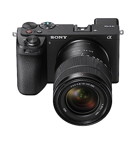 Sony Alpha 6700 – APS-C Interchangeable Lens Camera with 24.1 MP Sensor, 4K Video, AI-Based Subject Recognition, Log Shooting, LUT Handling and Vlog Friendly Functions and 18-135mm Zoom Lens