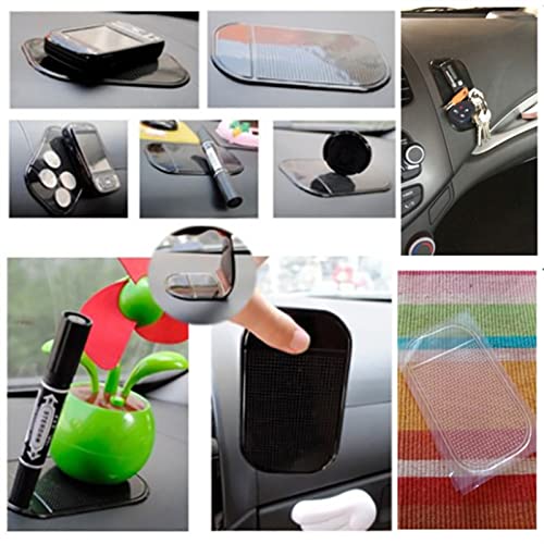 Anti Slip Phone Holder for Car Car Anti-Slip Mat Pads Car Dashboard Sticky Silicone Mat Auto Non-Slip Sticky Gel Pad for Phone Holder Car Styling Interior Anti-Slip Car Dash Sticky Mat (Color : Trans