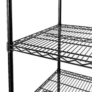 Seville Classics UltraDurable Heavy Duty NSF Solid Steel Wire Rack Storage Unit, Organizer for Garage, Warehouse, Office, Restaurant, Classroom, Kitchen, Black, 5-Tier Shelving, 60" W x 24" D