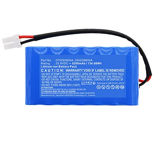 Synergy Digital Lawn Mower Battery, Compatible with Ambrogio L29 Twenty 29 Lawn Mower, (Li-ion, 25.9V, 5200mAh) Ultra High Capacity, Replacement for Ambrogio 050Z38600A Battery