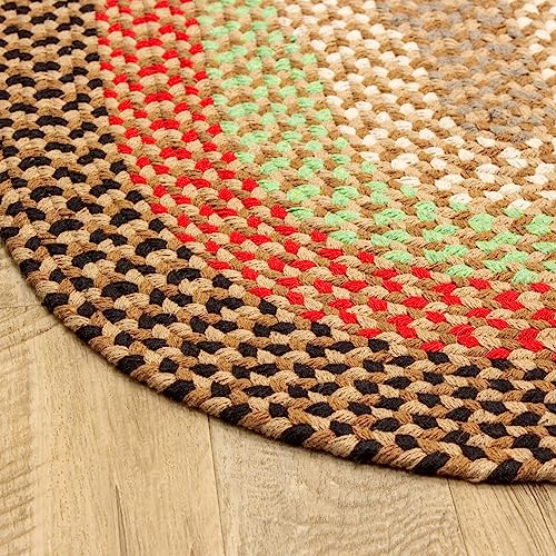 Super Area Rugs Oval 4' X 6' Earthtone Oval Braided Rug - Use as Living Room Rugs, Bedroom Rugs, Dining Room Rugs - Reversible - Rustic - Country - Primitive - Farmhouse Decor Rug