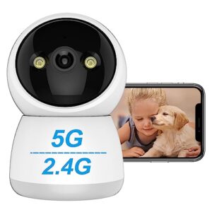 wifi camera indoor security camera 2k 5ghz & 2.4ghz 360°wireless wifi cameras for baby/elder/dog/pet motion detection, audible alarm, easy installation, compatible with alexa (1pcs)