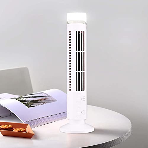 Electric Household Led Bladeless Tower Portable USB Charging Mini Vertical Conditioner Stand Up Tower Fan For Office Bedroom Home Indoor Desktop Rechargeable Fans Portable Usb Clip on