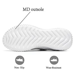 Mevlzz Mens Slip On Walking Shoes Lightweight Breathable Non Slip Running Shoes Comfortable Fashion Sneakers Workout Casual Sports Grey