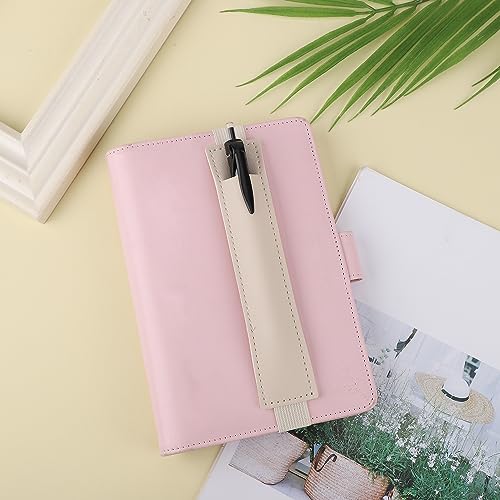 KINBOM 6pcs Elastic Band Pen Holder, PU Leather Pen Sleeve Pouch Journal Pencil Holder Adjustable Elastic Band Pen Holder for Notebook, Planners, Binders and Books (6 Colors)