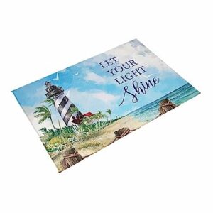 Outdoor Rug Mats,Watercolor Lighthouse Lounge Chair Indoor Area Rugs RV Camping Rugs Outside Mat 4x6ft,Floor Carpet for Patio Porch Deck Backyard Picnic Balcony Beach Themed Blue Sky Ocean