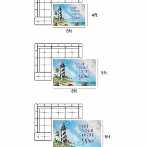 Outdoor Rug Mats,Watercolor Lighthouse Lounge Chair Indoor Area Rugs RV Camping Rugs Outside Mat 4x6ft,Floor Carpet for Patio Porch Deck Backyard Picnic Balcony Beach Themed Blue Sky Ocean