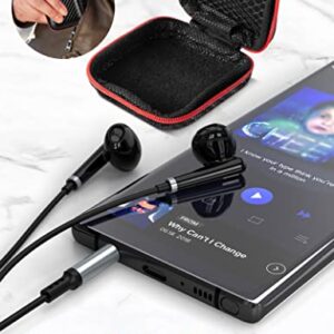 ACAGET 3.5mm Headphones Wired Earbuds for Samsung Galaxy A23 A14 A52 A03s S10 S9, Noise Canceling Semi in-Ear Headset 3.5mm Jack Stereo Earphones with Microphone for iPhone 6S Plus 5S 5 SE MP4 Black