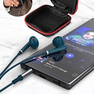 ACAGET 3.5mm Jack Headphones for iPhone 6S Plus 5S 5 SE, Wired Earbuds with Microphone Volume Control Noise Cancelling Earphones HiFi Stereo Headphone for Android Samsung Galaxy A14 A23 A03S A71 Blue