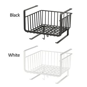 Shelves Organizer Under Sink Organizer Cabinet Hooks Kitchen Shelf Basket Under Cabinet Shelf Storage Basket for Storage Shelves Bathroom Storage Kitchen Organizers(2 Colour 7.3×9.9×10.5in)(black)