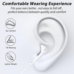 2 Pack Apple Earbuds, iPhone Headphones Wired with Lightning Connector (Built-in Microphone & Volume Control & Support Call) [MFi Certified] for iPhone 14/13/12/11/XR/XS/X/8/7/SE, Support All iOS