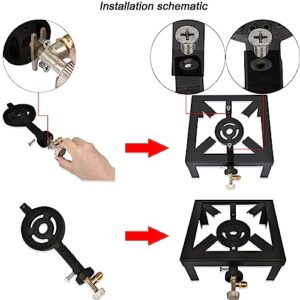 Holwim Portable Single Burner Outdoor Gas Stove Propane Burner Cooker with CSA Certified Adjustable 0-10Psi Regulator & Hose Perfect for Camping, Home Brewing, BBQ, Turkey Fry, Maple Syrup Prep