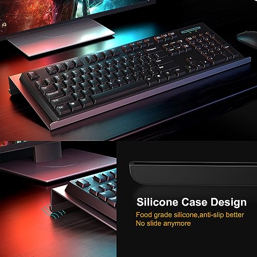 Aluminum Alloy Tilted Computer Keyboard Stand for Easy Ergonomic Typing, Keyboard Tray Holder with Silicone Non-Slip Case for Office Desk, Home, School, Desktop