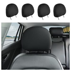 4pcs headrest covers for cars,breathable fibre car headrest covers for car decorations & protections,all-season universal car interior accessories fits truck suv car seat headrest pillow