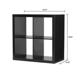 wenyuyu 4-Cube Storage Organizer Freestanding Bookcase Modern Bookshelf, Multipurpose Display Case Shelf for Living Room Study Home Office (Black)