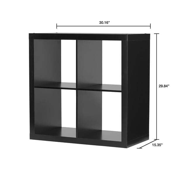 wenyuyu 4-Cube Storage Organizer Freestanding Bookcase Modern Bookshelf, Multipurpose Display Case Shelf for Living Room Study Home Office (Black)