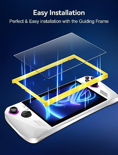 ivoler [2 Pack Screen Protector Matte Tempered Glass for ASUS ROG Ally Gaming Handheld 7 inch 2023 with [Alignment Frame], Matte Anti Glare Screen Protector for ASUS ROG Ally Gaming Handheld-7 inch