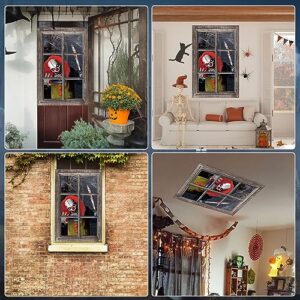 Waenerec Halloween Window Decorations Scary Spooky Clown Window Backdrop Poster for Window Door Wall Coverings Halloween Decor Supplies