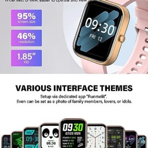 Vikie Smart Watch, Call Function, 2.0" Screen, IP67 Waterproof Smartwatch for iPhone & Android Phones with Bluetooth, Voice Assistant, Heart Rate/Blood Oxygen Monitor Fit Tracker for Women Men (Pink)