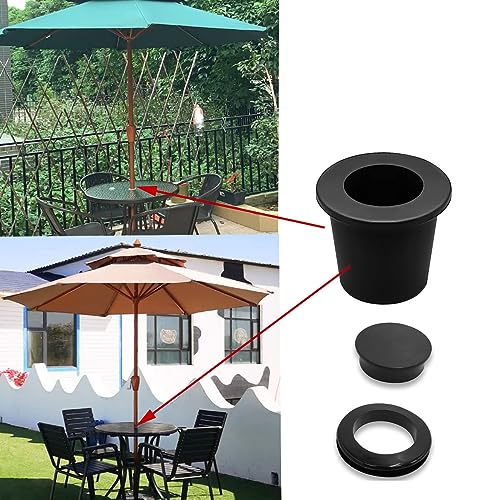 QRWT Silicone Patio Table Umbrella Cone Wedge Umbrella Hole Ring Plug and Cap Set for 2 to 2.5 Inch Yard Garden Patio Table Hole and 1.5 Inch Umbrella Pole Adapter Accessories